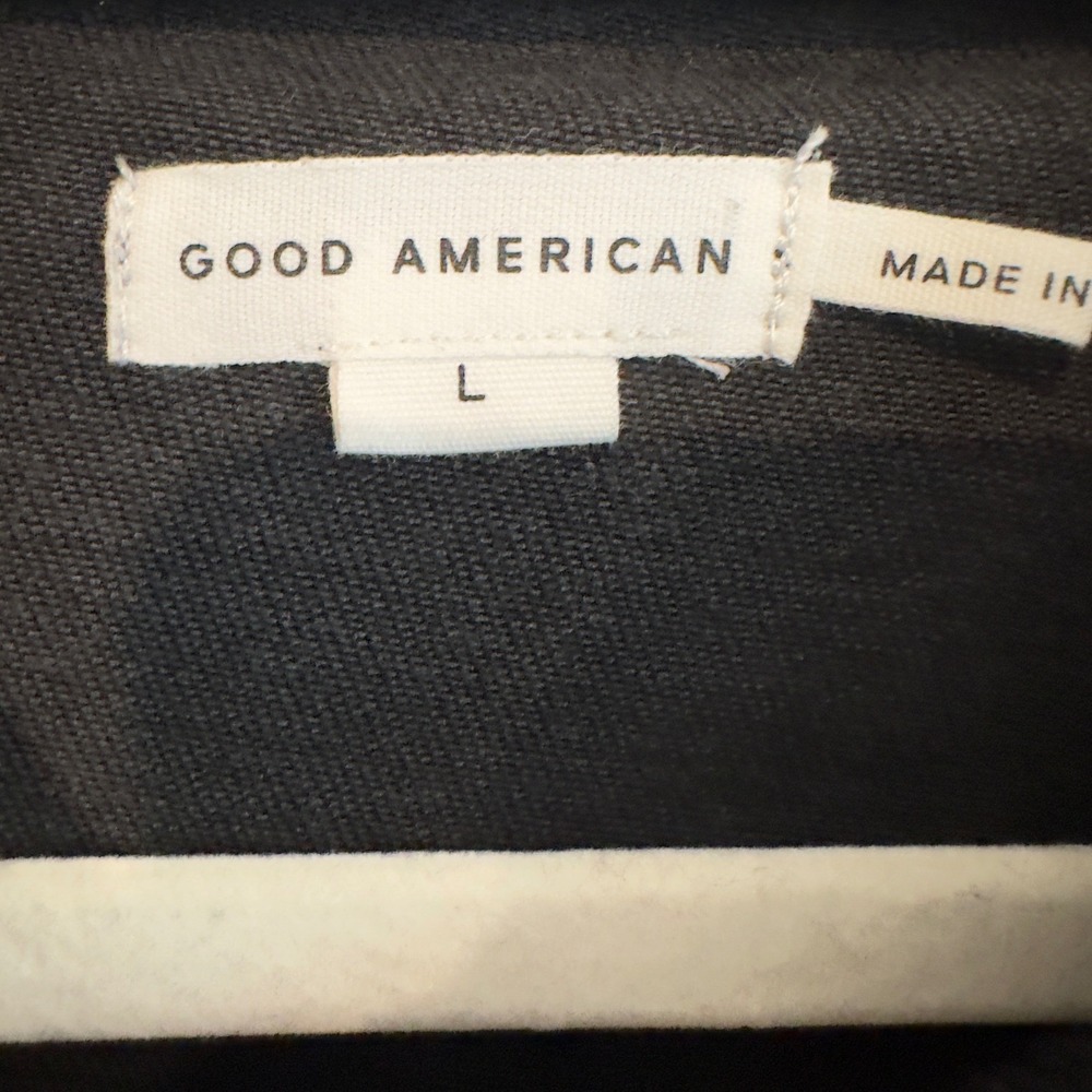 Good American Petite Fit For Success Jumpsuit Black Denim Jumpsuit FFSPE731B L - Picture 3 of 11